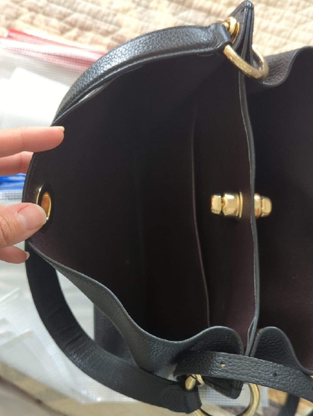 Coach Charlie Black Leather Shoulder Bag with Gold Hardware - Picture 11 of 11